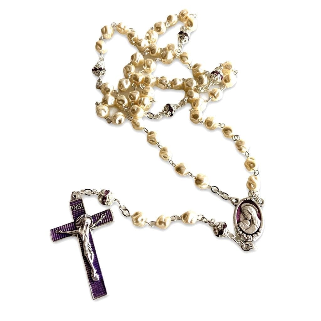 Miraculous Medal - Mop Rosary - Purple - Blessed by Pope | Catholically