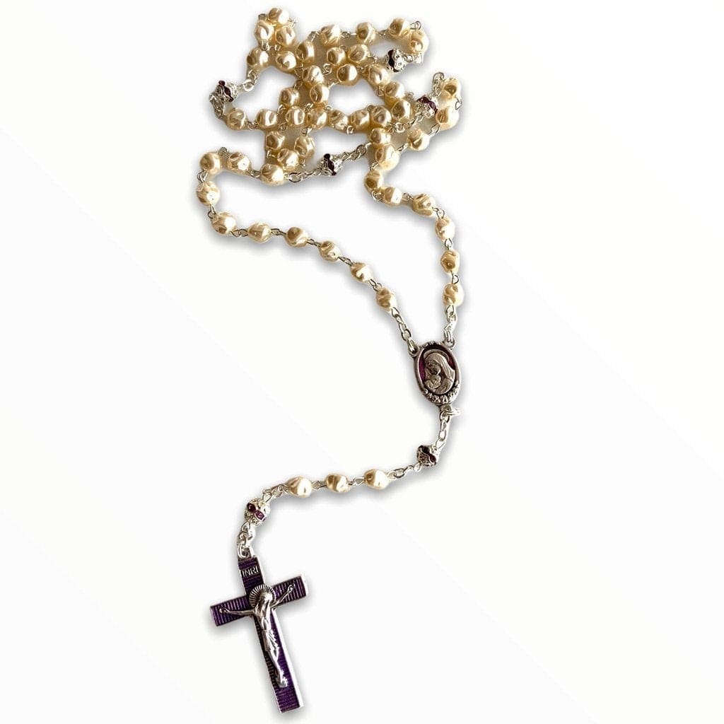 Miraculous Medal - Mop Rosary - Purple - Blessed by Pope | Catholically
