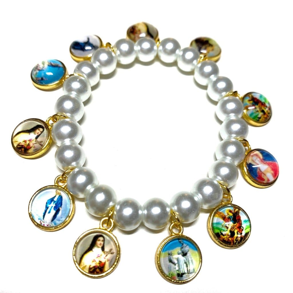 Mother Of Pearl Bracelet Blessed by Pope Communion Virgin Mary Madonna | Catholically
