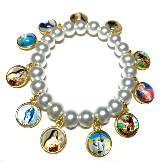 Mother Of Pearl Bracelet Blessed by Pope Communion Virgin Mary Madonna | Catholically