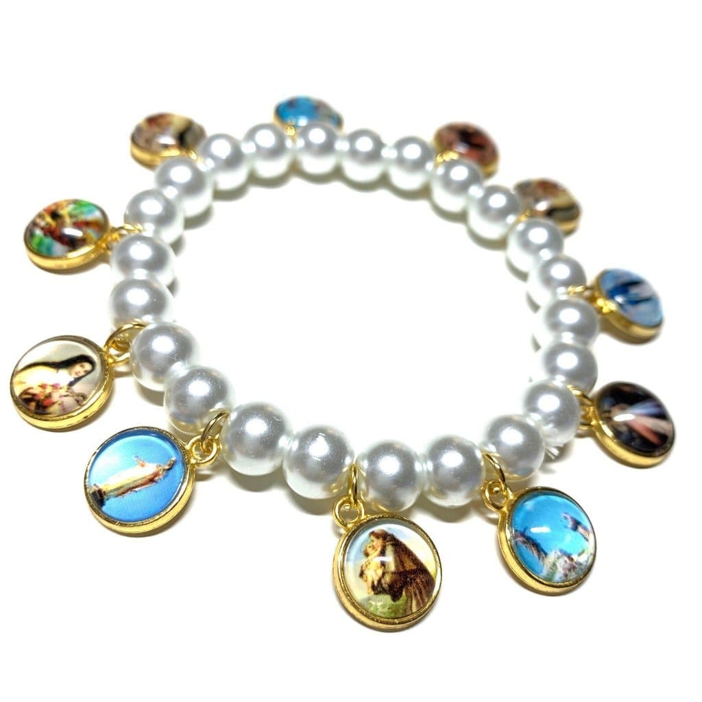 Mother Of Pearl Bracelet Blessed by Pope Communion Virgin Mary Madonna | Catholically
