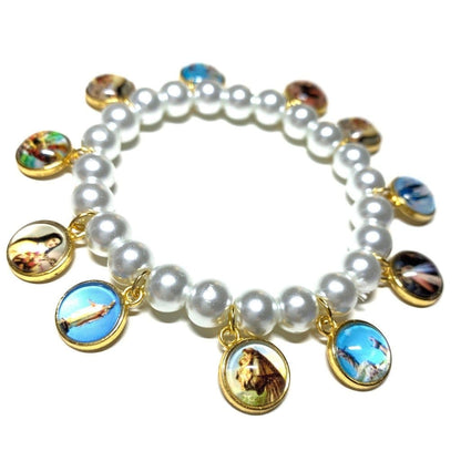Mother Of Pearl Bracelet Blessed by Pope Communion Virgin Mary Madonna | Catholically