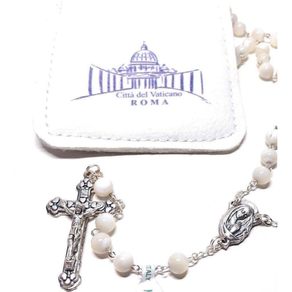 Mother Of Pearl Mop Rosary Blessed by Pope On Request | Catholically