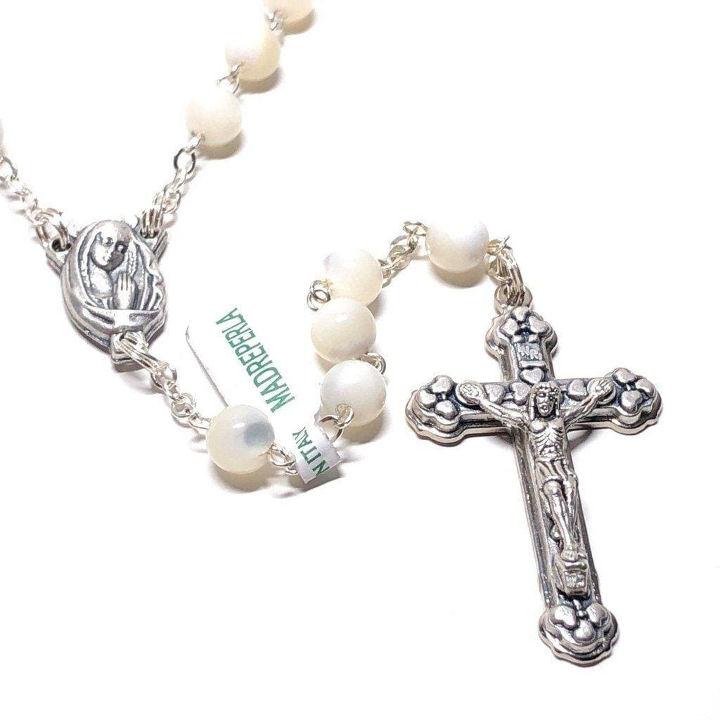 Mother Of Pearl Mop Rosary Blessed by Pope On Request | Catholically
