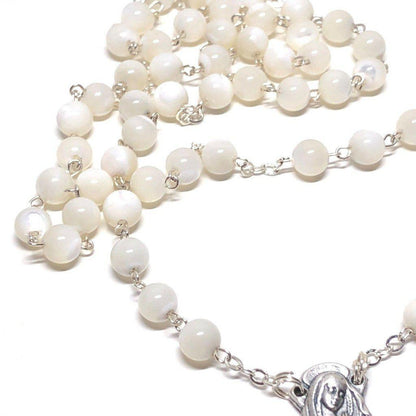 Mother Of Pearl Mop Rosary Blessed by Pope On Request | Catholically