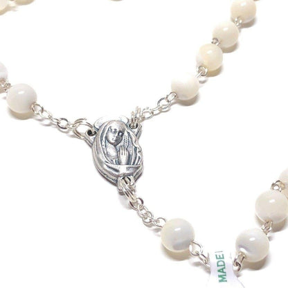 Mother Of Pearl Mop Rosary Blessed by Pope On Request | Catholically