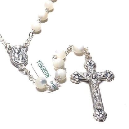 Mother Of Pearl Mop Rosary Blessed by Pope On Request | Catholically