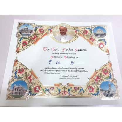 New! Customized Handmade Pope Francis Papal Apostolic Blessing - Wedding | Catholically