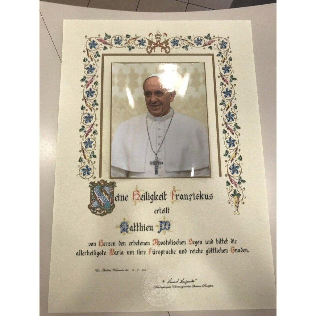 New! Customized Handwritten Pope Francis Papal Apostolic Blessing -Nuns | Catholically