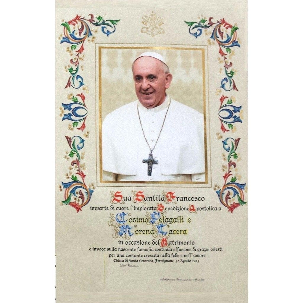 New! Customized Handwritten Pope Francis Papal Apostolic Blessing -Nuns | Catholically