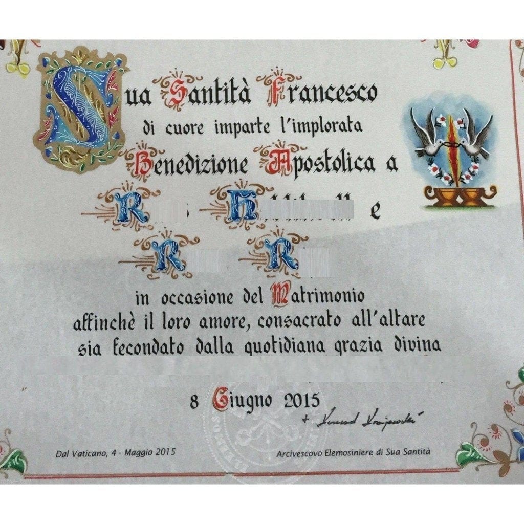 New! Customized Handwritten Pope Francis Papal Apostolic Blessing -Nuns | Catholically