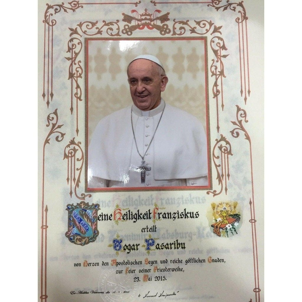 New! Customized Handwritten Pope Francis Papal Apostolic Blessing -Nuns | Catholically