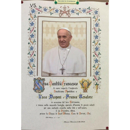 New! Customized Handwritten Pope Francis Papal Apostolic Blessing -Nuns | Catholically
