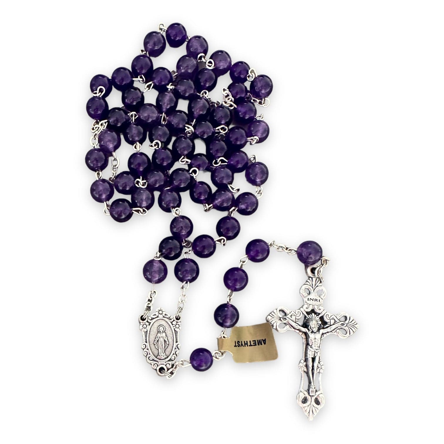 Our Lady Mary Mother Of Jesus - Catholic Purple Quartz Beads Rosary | Catholically