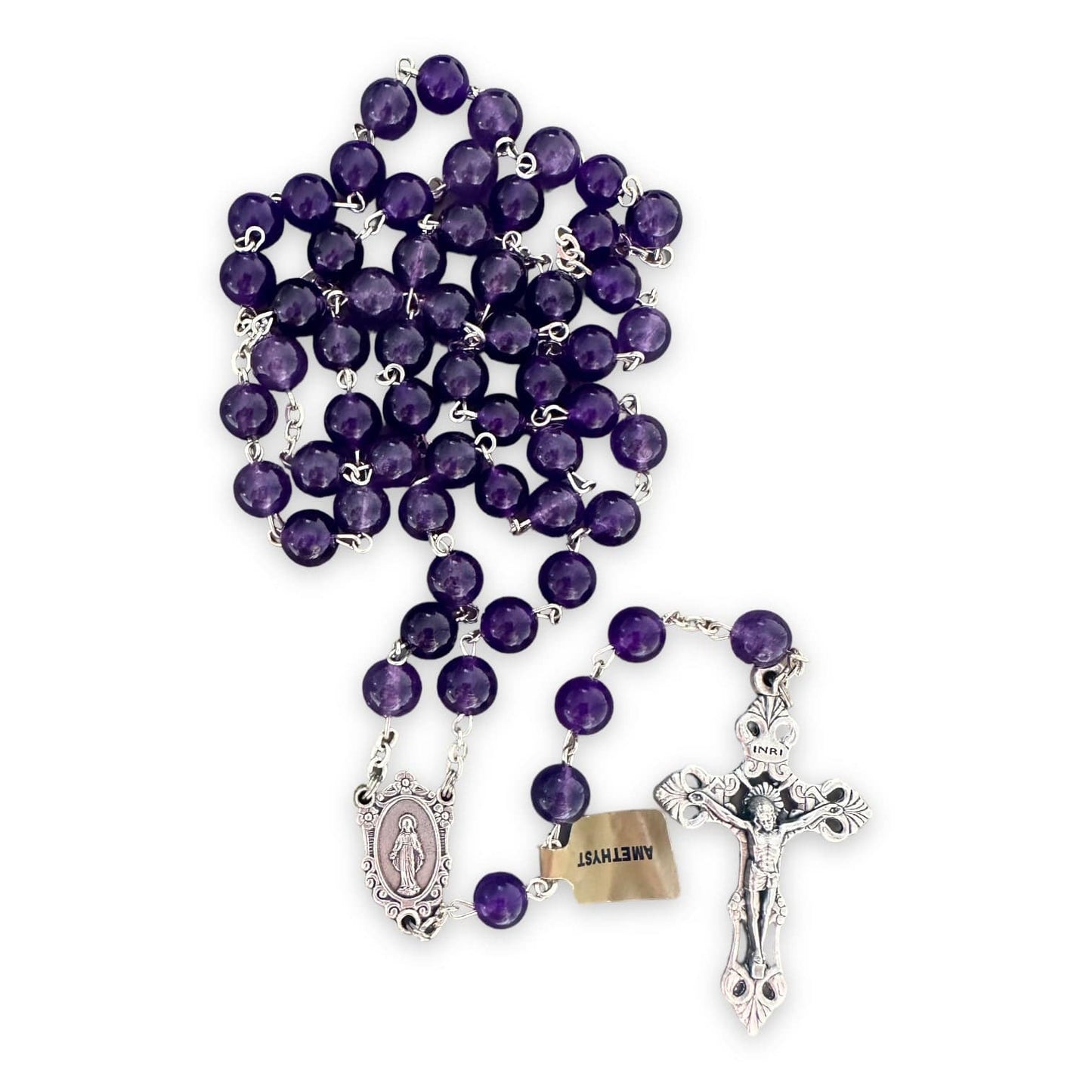 Our Lady Mary Mother Of Jesus - Catholic Purple Quartz Beads Rosary | Catholically