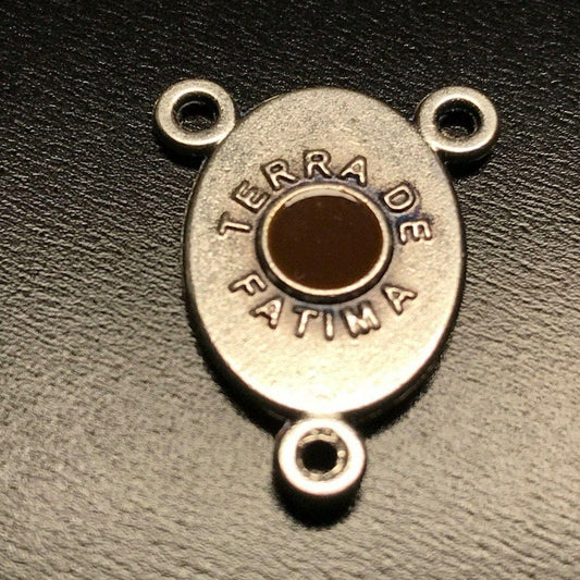 Our Lady Of Fatima Rosary Center Medal Holy Ground Relic - Blessed By Pope | Catholically