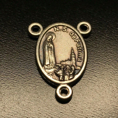 Our Lady Of Fatima Rosary Center Medal Holy Ground Relic - Blessed By Pope | Catholically