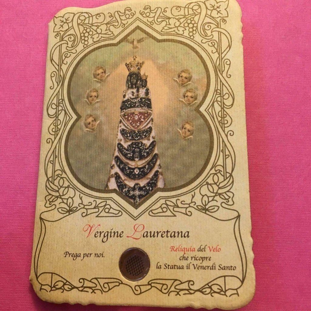 Our Lady Of Loreto -Virgo Lauretana - Blessed Holy Card W/ Relic - Aviator | Catholically
