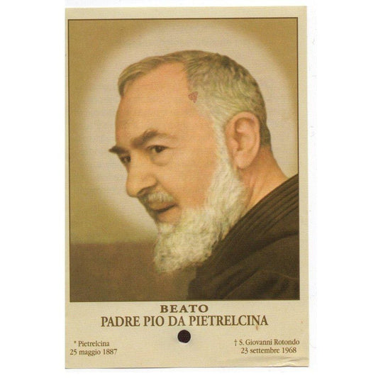 Padre Pio Holy Card - St. Pio vintage Prayer Card | Catholically