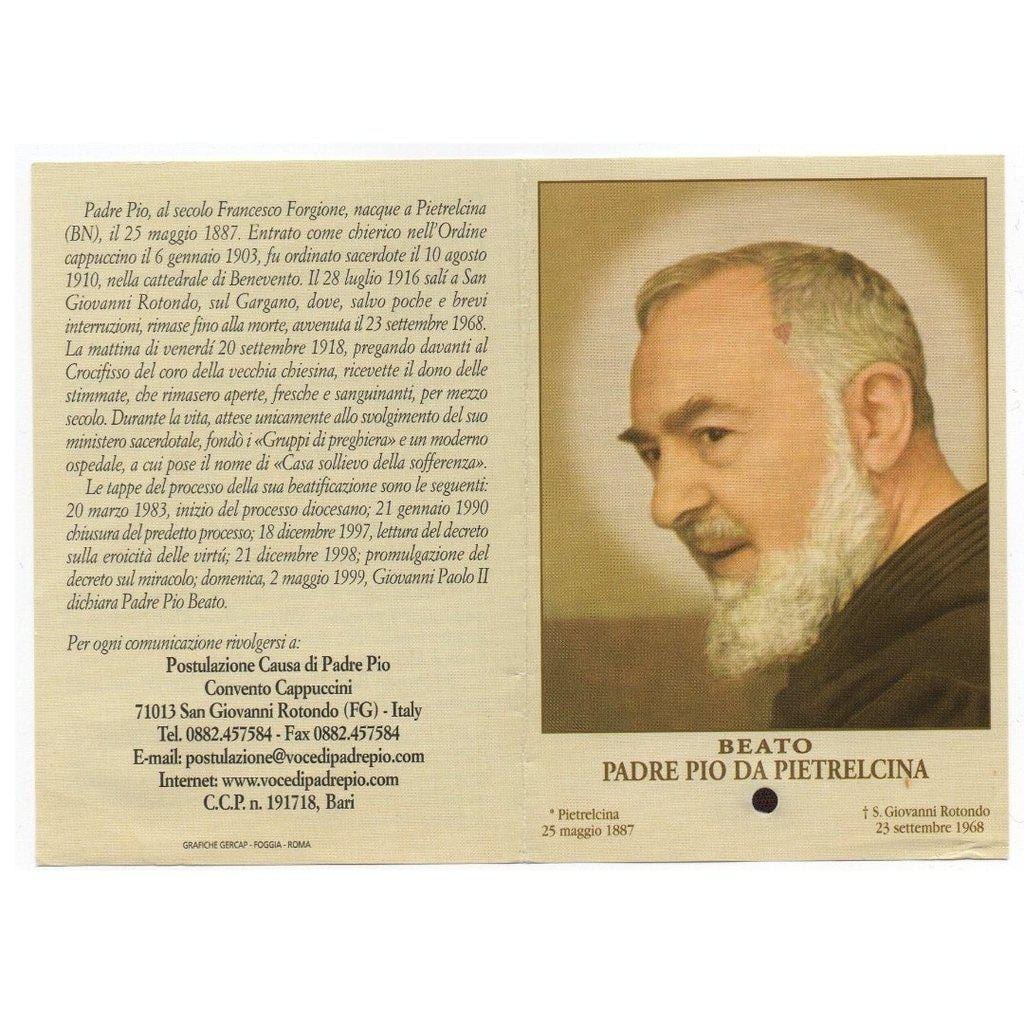 Padre Pio Holy Card - St. Pio vintage Prayer Card | Catholically