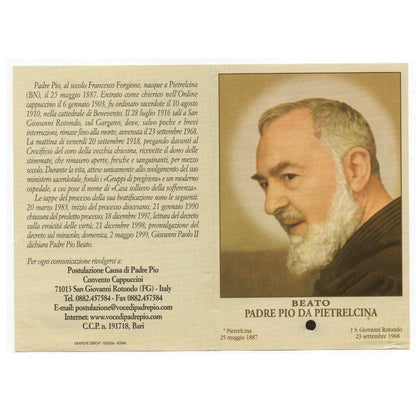 Padre Pio Holy Card - St. Pio vintage Prayer Card | Catholically