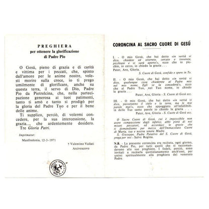 Padre Pio Holy Card - St. Pio vintage Prayer Card | Catholically