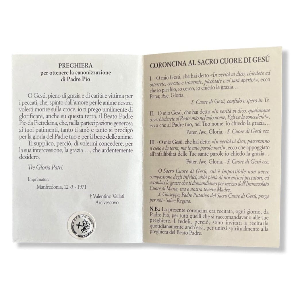 Padre Pio Holy Card - St. Pio vintage Prayer Card | Catholically