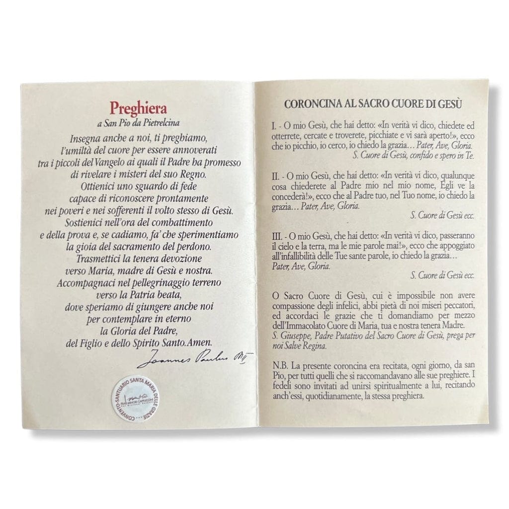 Padre Pio Holy Card - St. Pio vintage Prayer Card | Catholically