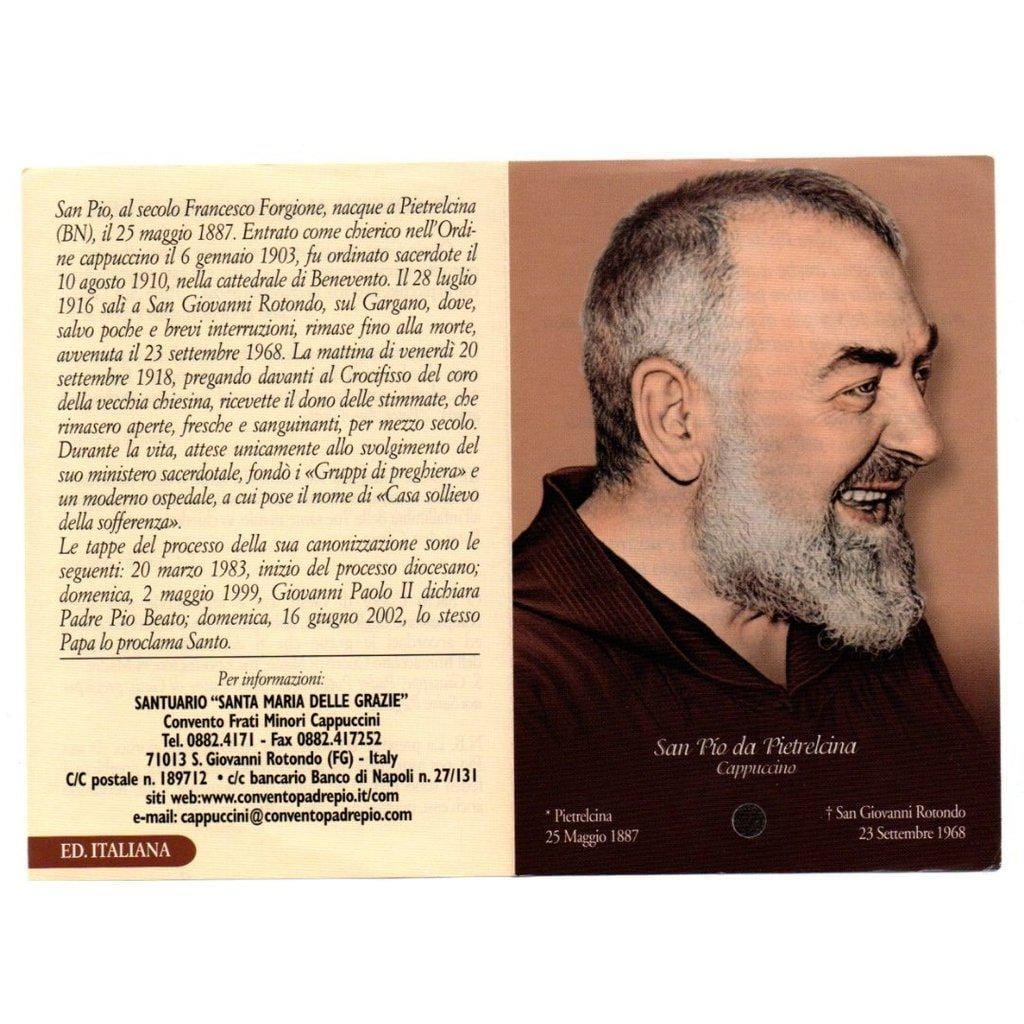 Padre Pio Holy Card - St. Pio vintage Prayer Card | Catholically