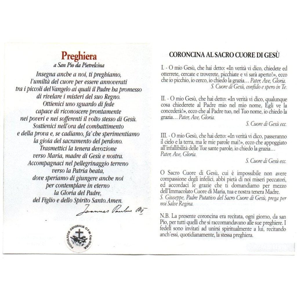 Padre Pio Holy Card - St. Pio vintage Prayer Card | Catholically