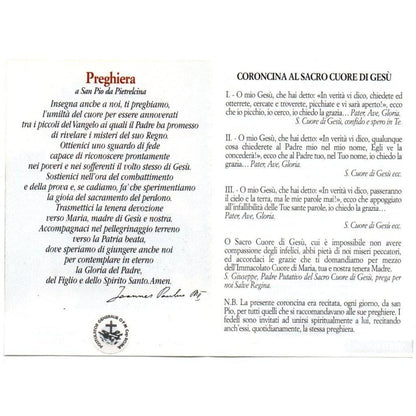 Padre Pio Holy Card - St. Pio vintage Prayer Card | Catholically
