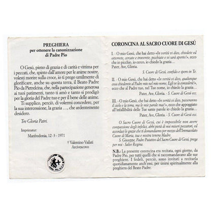 Padre Pio Holy Card - St. Pio vintage Prayer Card | Catholically
