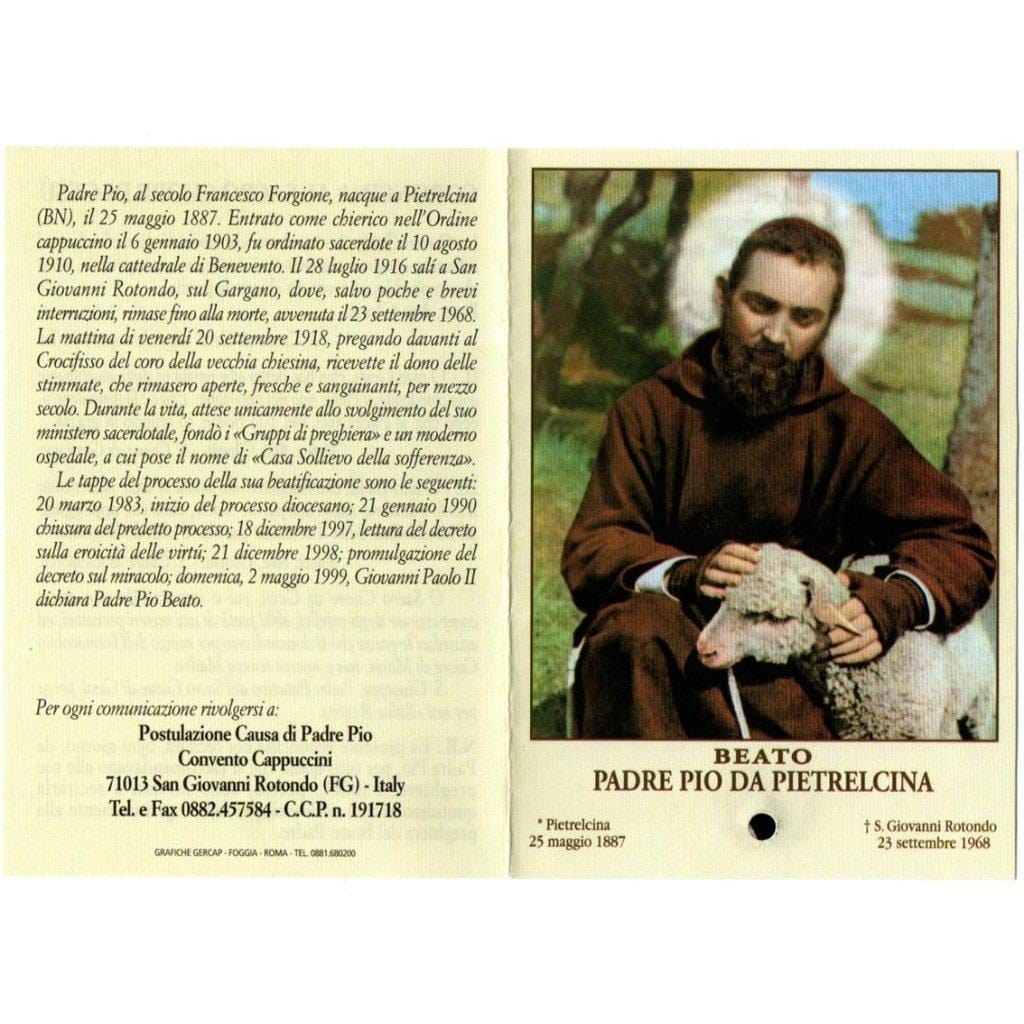 Padre Pio Holy Card - St. Pio vintage Prayer Card | Catholically