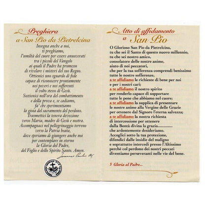 Padre Pio Holy Card - St. Pio vintage Prayer Card | Catholically
