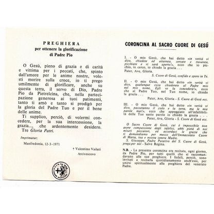 Padre Pio Holy Card - St. Pio vintage Prayer Card | Catholically