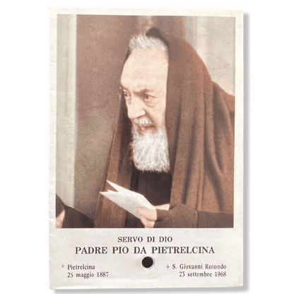 Padre Pio Holy Card - St. Pio vintage Prayer Card | Catholically