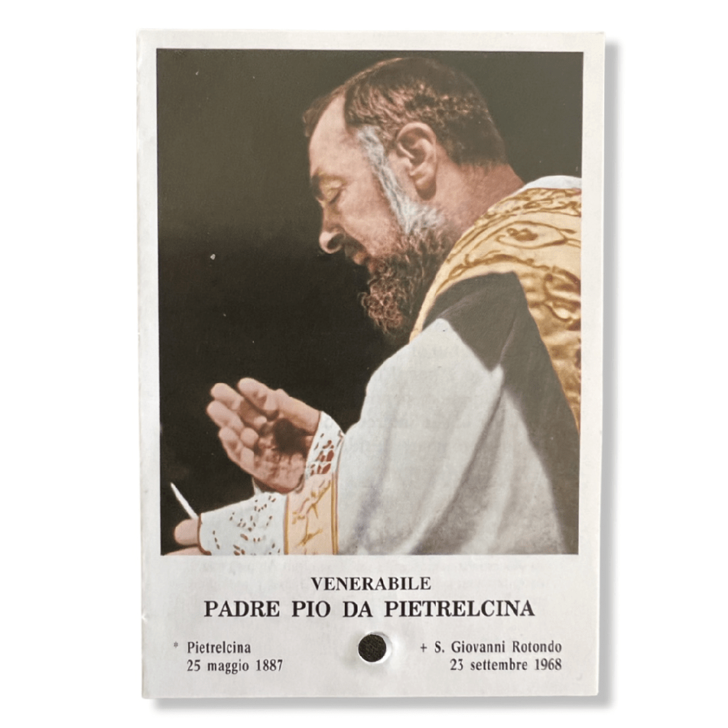 Padre Pio Holy Card - St. Pio vintage Prayer Card | Catholically