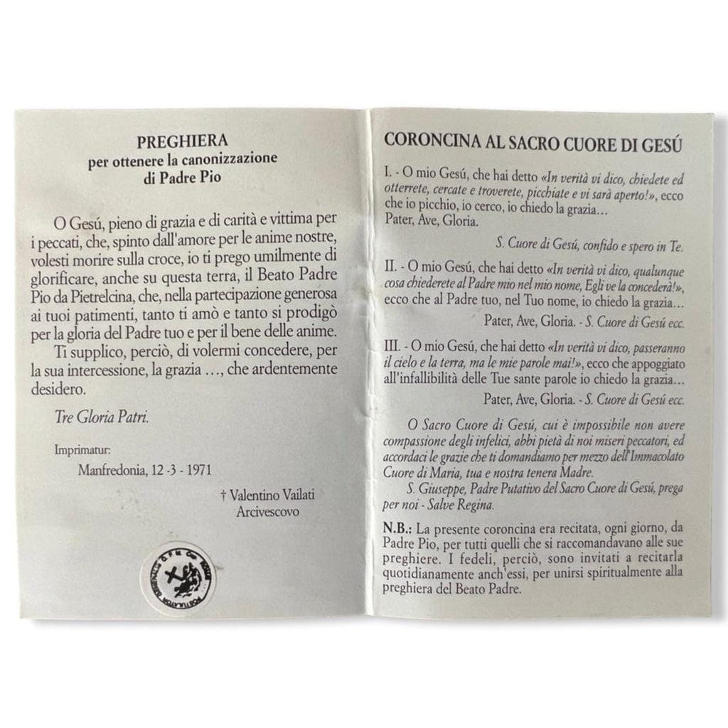 Padre Pio Holy Card - St. Pio vintage Prayer Card | Catholically