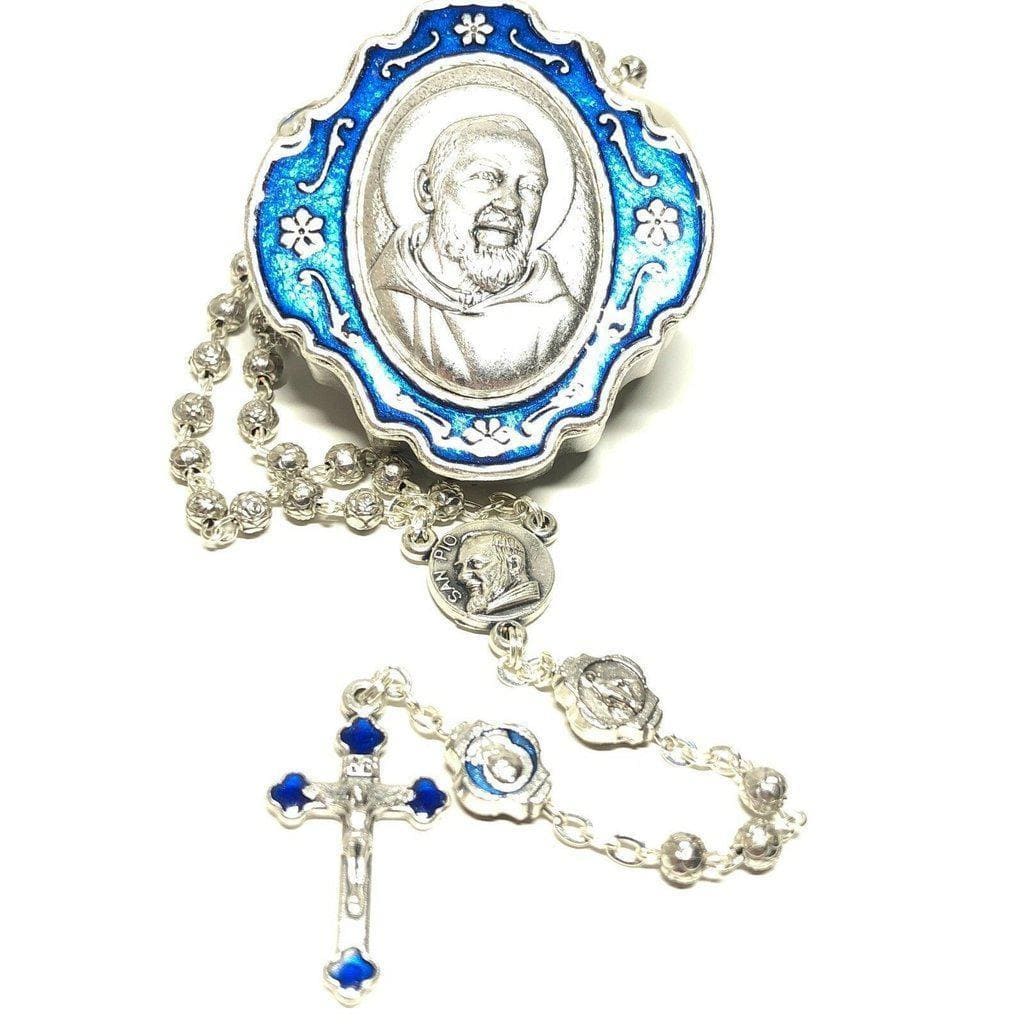 Padre Pio - St, Father Pio Tiny  Rosary w/ Case Blessed By Pope On Request | Catholically