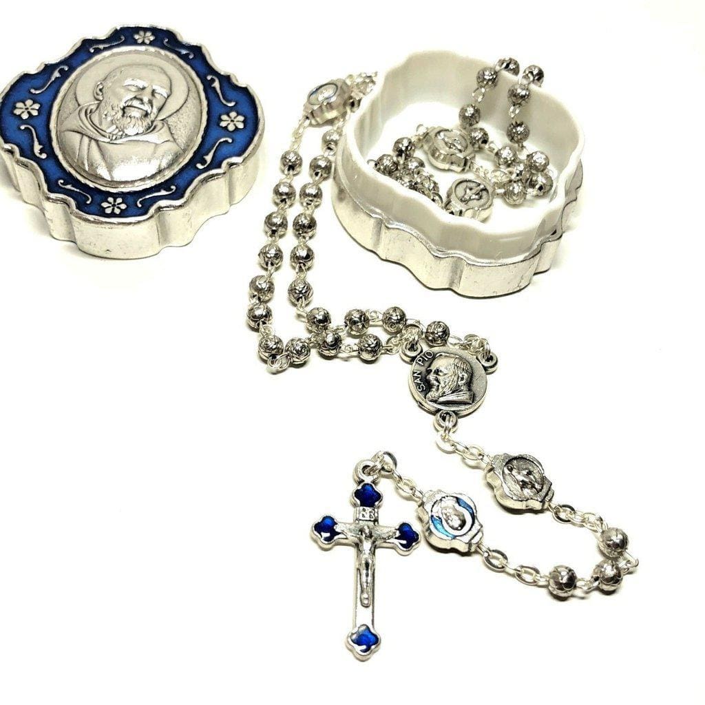 Padre Pio - St, Father Pio Tiny  Rosary w/ Case Blessed By Pope On Request | Catholically