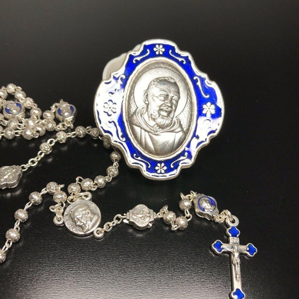 Padre Pio - St, Father Pio Tiny  Rosary w/ Case Blessed By Pope On Request | Catholically
