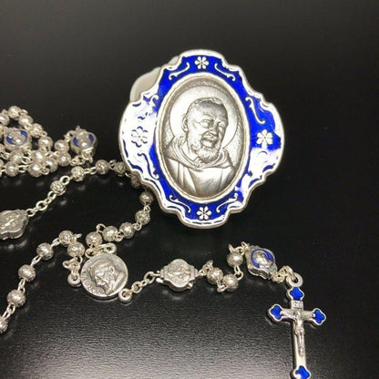 Padre Pio - St, Father Pio Tiny  Rosary w/ Case Blessed By Pope On Request | Catholically