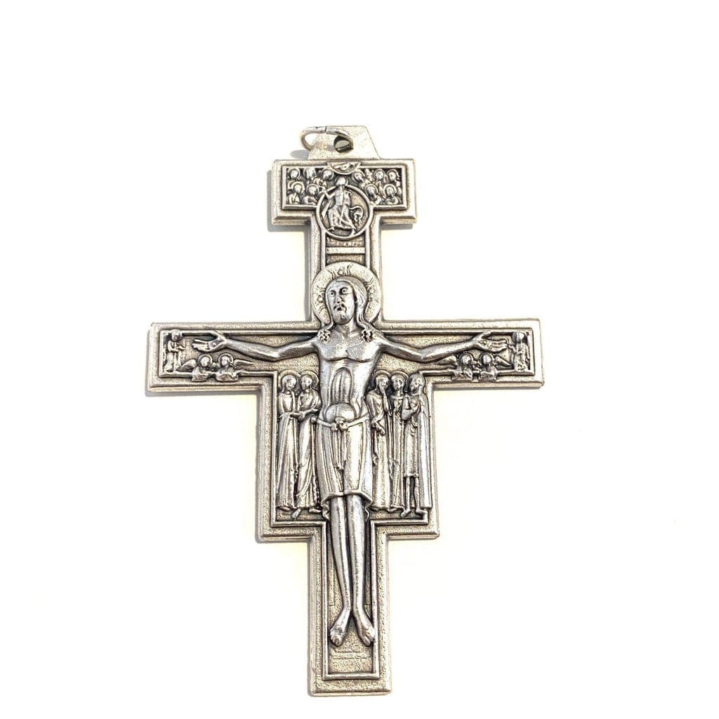 Pectoral St. Damian Crucifix - Blessed by Pope - Big 3" - Cross | Catholically