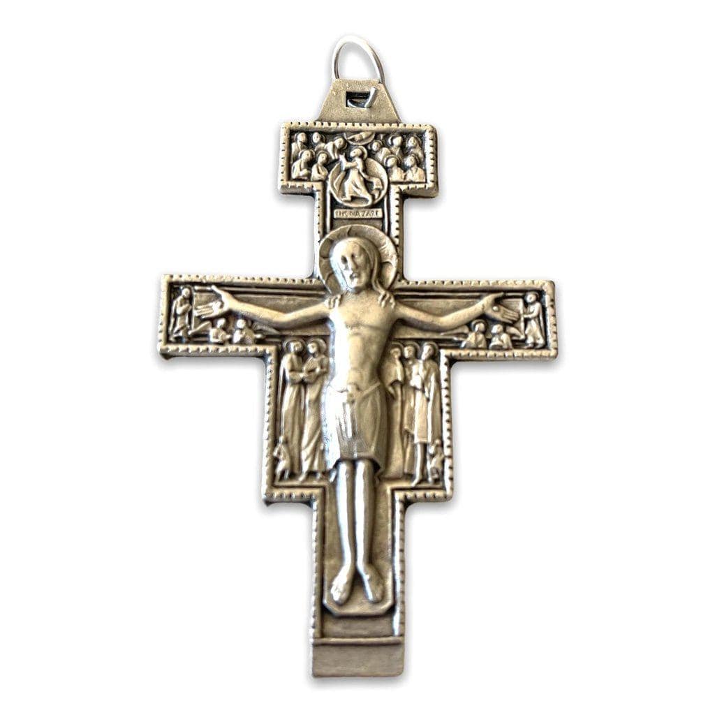Pectoral St. Damian Crucifix - Blessed by Pope - Very Big 3.5" -Cross | Catholically