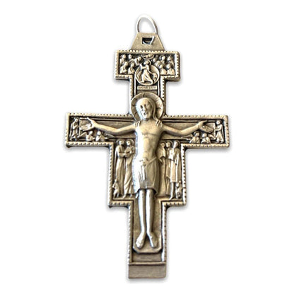 Pectoral St. Damian Crucifix - Blessed by Pope - Very Big 3.5" -Cross | Catholically
