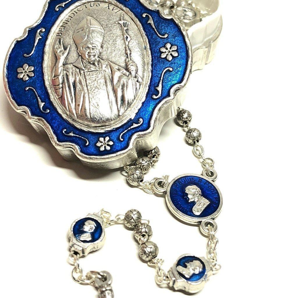 Pope Benedict XVI Tiny Rosary with Case Blessed by Pope | Catholically