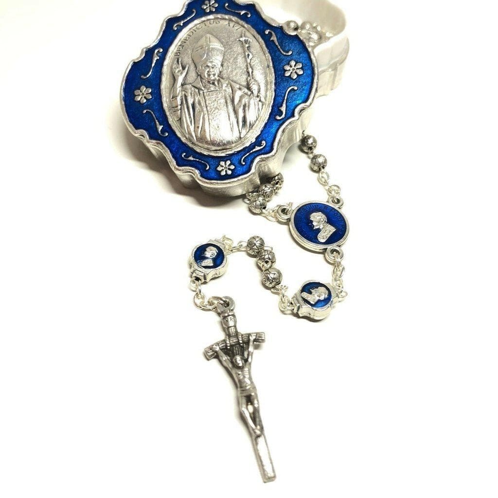 Pope Benedict XVI Tiny Rosary with Case Blessed by Pope | Catholically