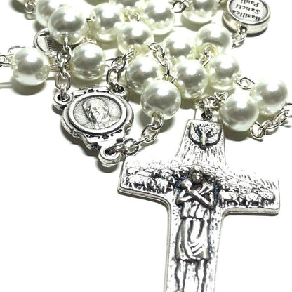 Pope Francis Four Basilicas - Mother Of Pearl Mop Rosary Blessed By Pope | Catholically