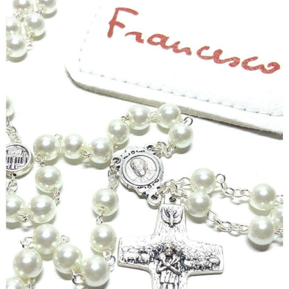 Pope Francis Four Basilicas - Mother Of Pearl Mop Rosary Blessed By Pope | Catholically