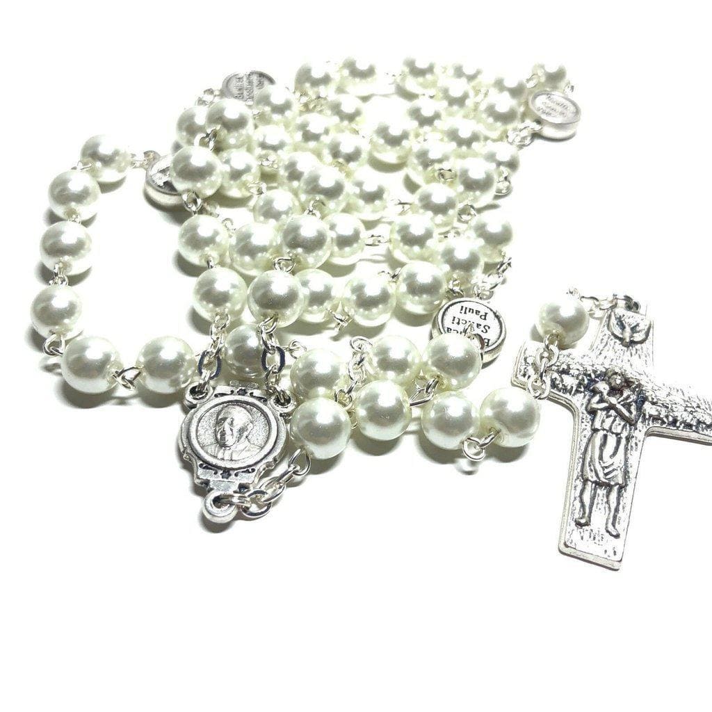 Pope Francis Four Basilicas - Mother Of Pearl Mop Rosary Blessed By Pope | Catholically